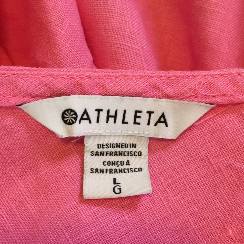 ATHLETA | Retreat Linen Romper In Raphanus Pink 🩷 - Picture 15 of 16